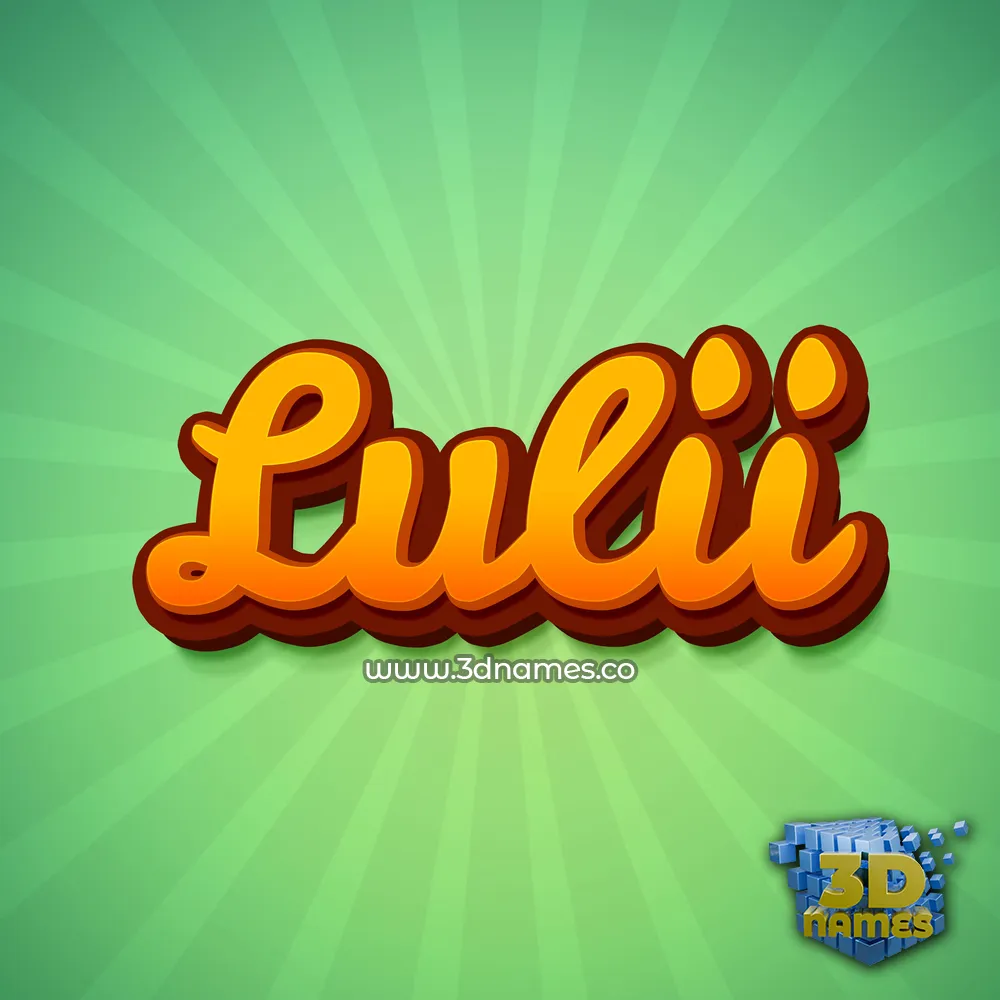 lulii in Green Rays style - 3D name wallpaper