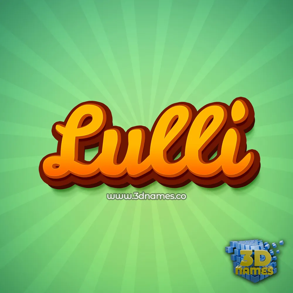 lulli in Green Rays style - 3D name wallpaper