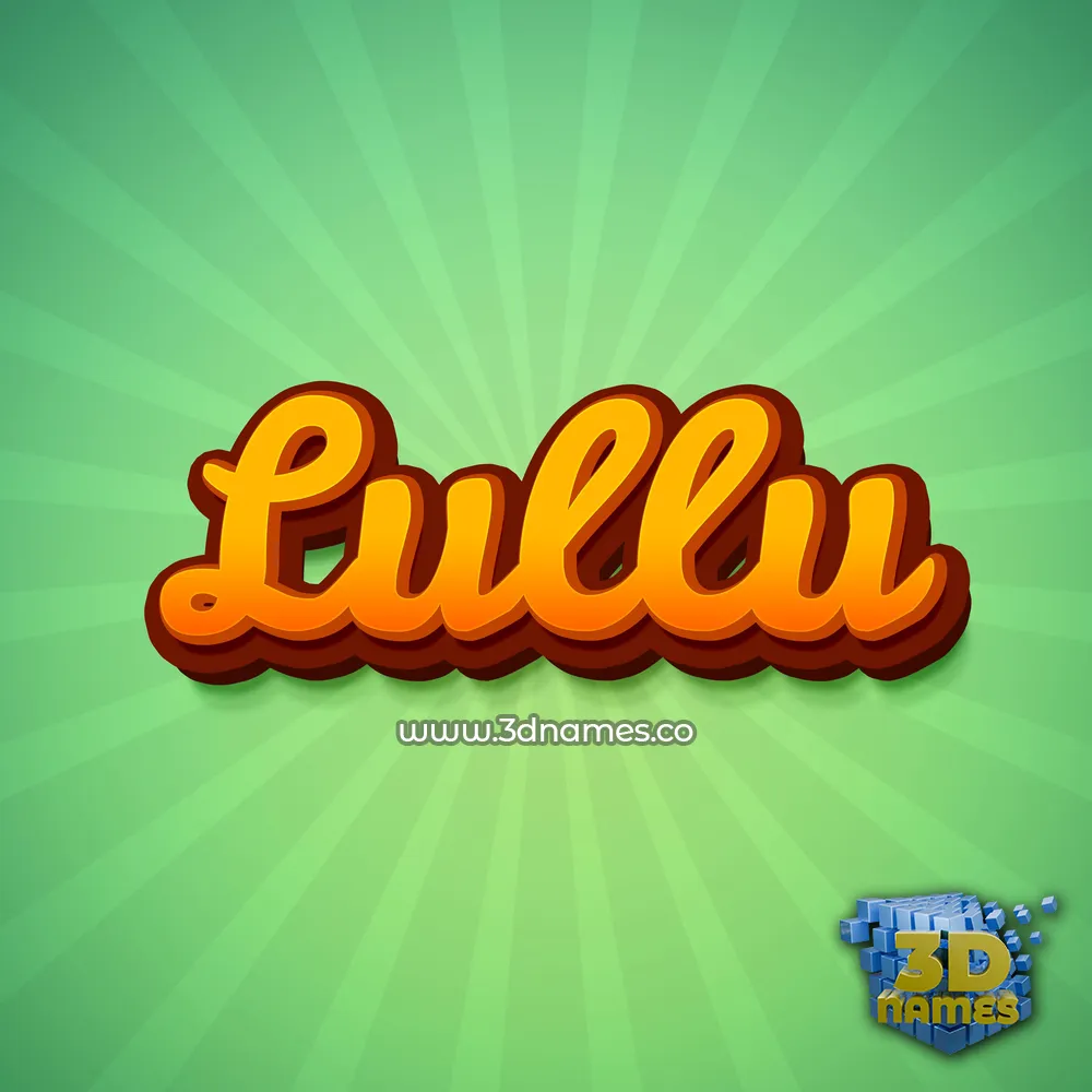 lullu in Green Rays style - 3D name wallpaper