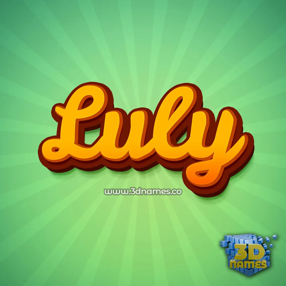 luly in Green Rays style - 3D name wallpaper