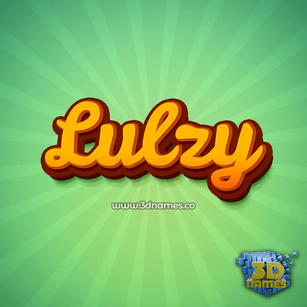 lulzy in Green Rays style - 3D name wallpaper