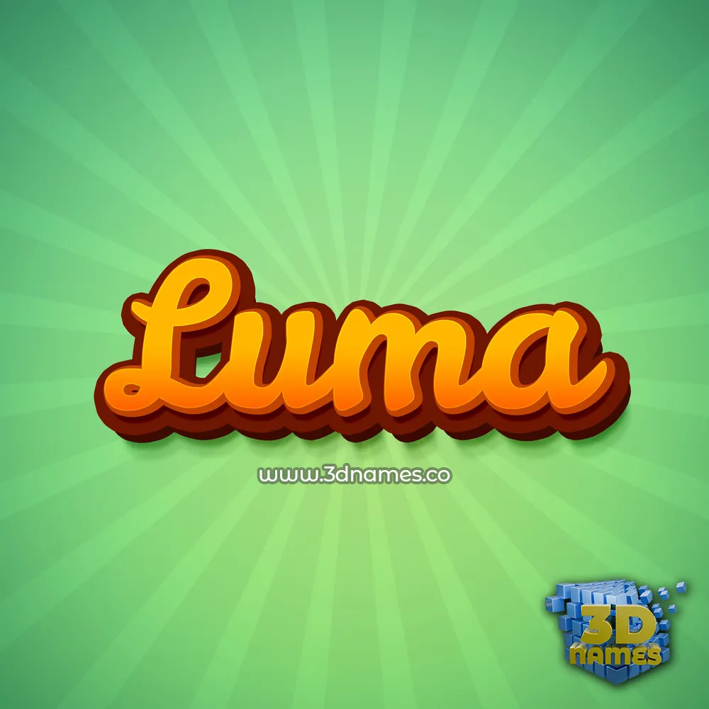 luma in Green Rays style - 3D name wallpaper