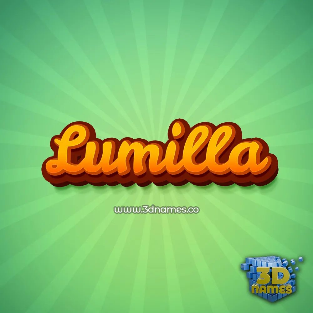 lumilla in Green Rays style - 3D name wallpaper
