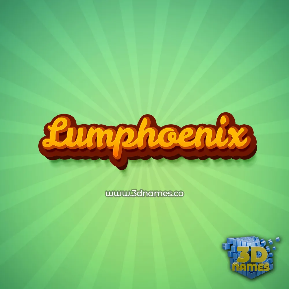 lumphoenix in Green Rays style - 3D name wallpaper