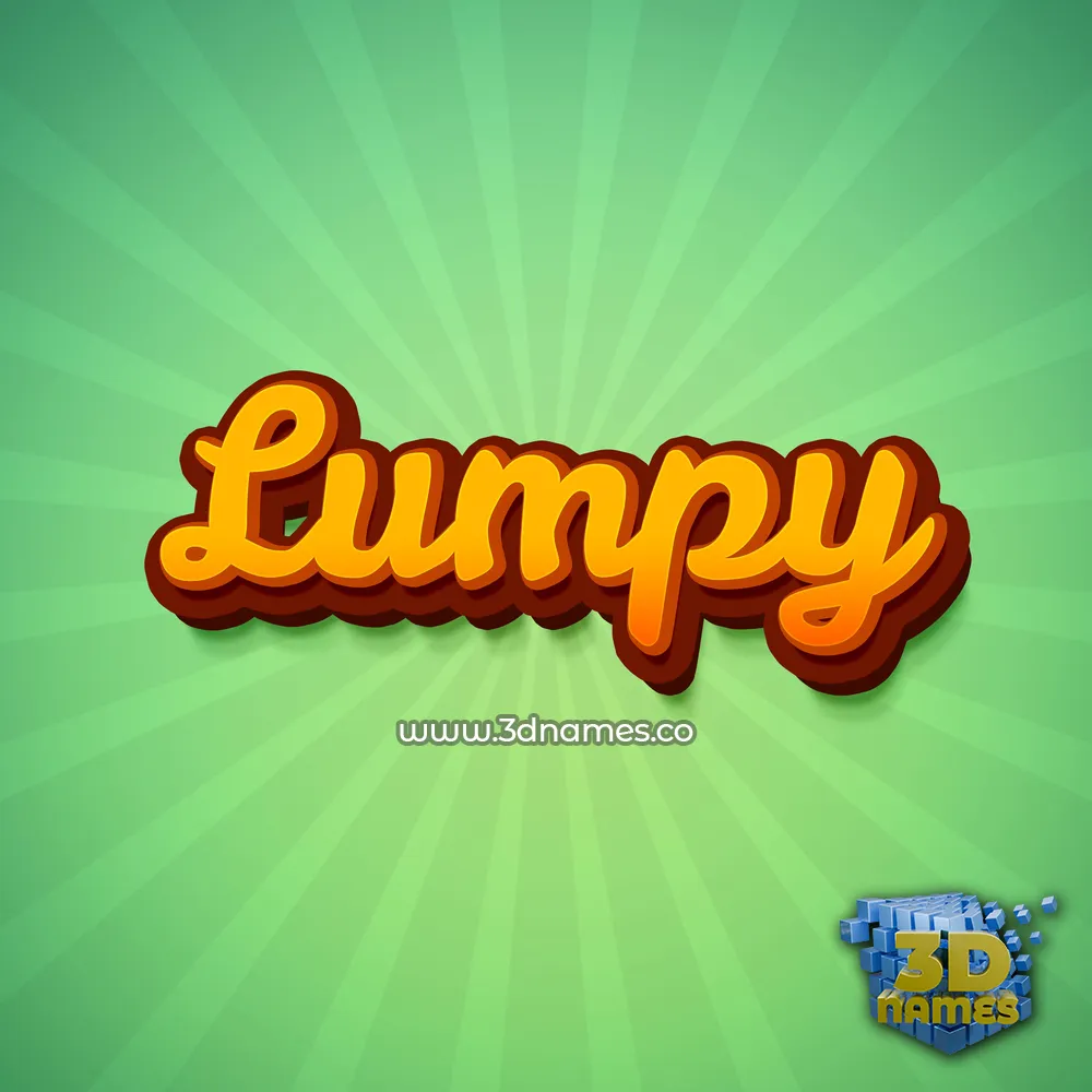 lumpy in Green Rays style - 3D name wallpaper