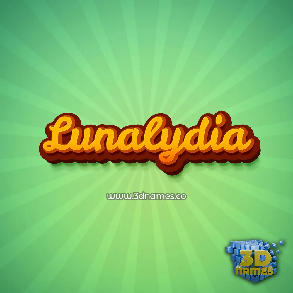 lunalydia in Green Rays style - 3D name wallpaper