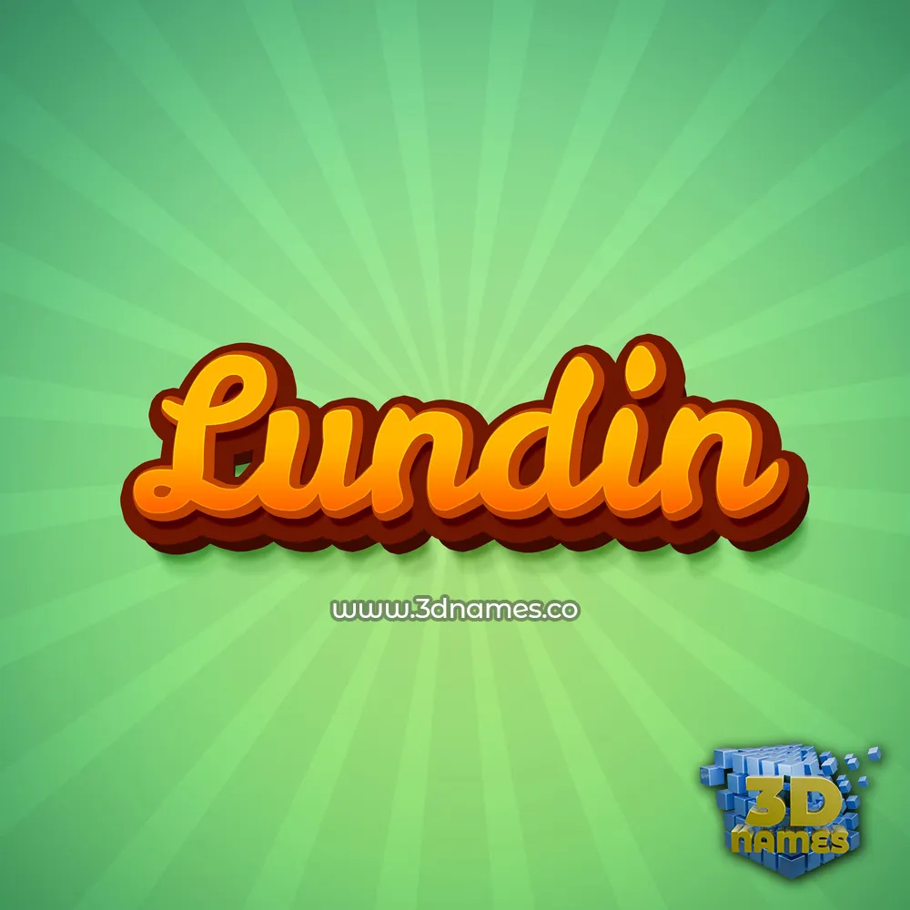lundin in Green Rays style - 3D name wallpaper