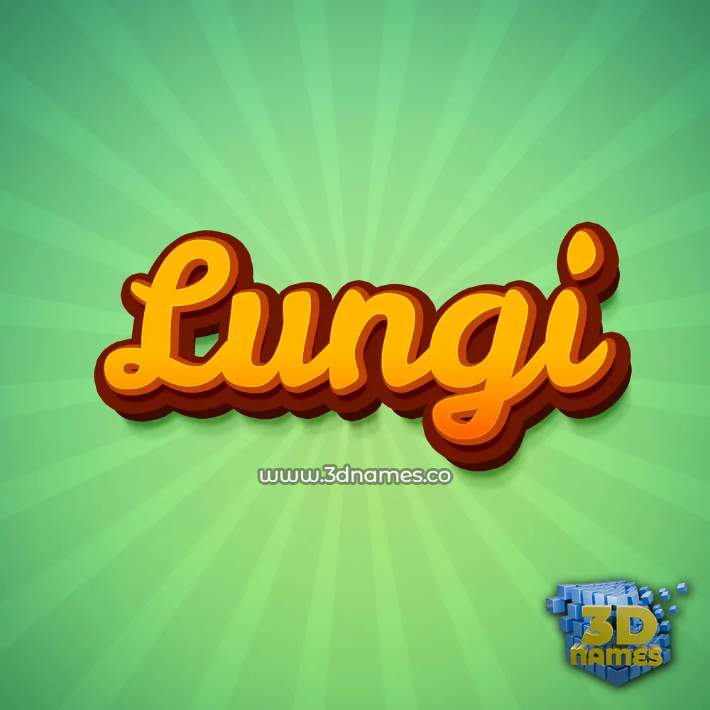 lungi in Green Rays style - 3D name wallpaper