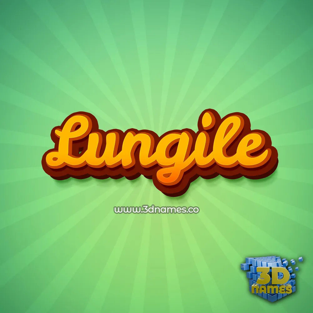 lungile in Green Rays style - 3D name wallpaper