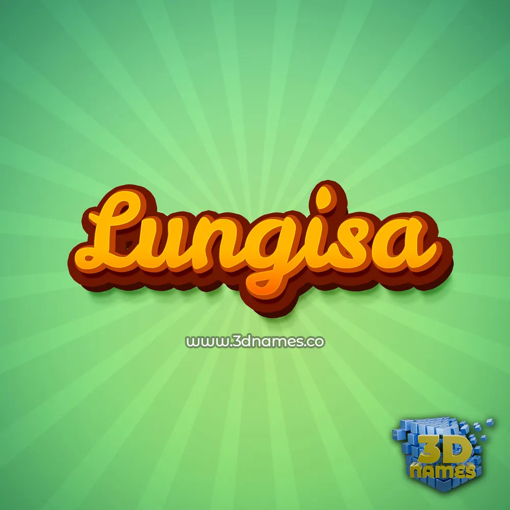 lungisa in Green Rays style - 3D name wallpaper