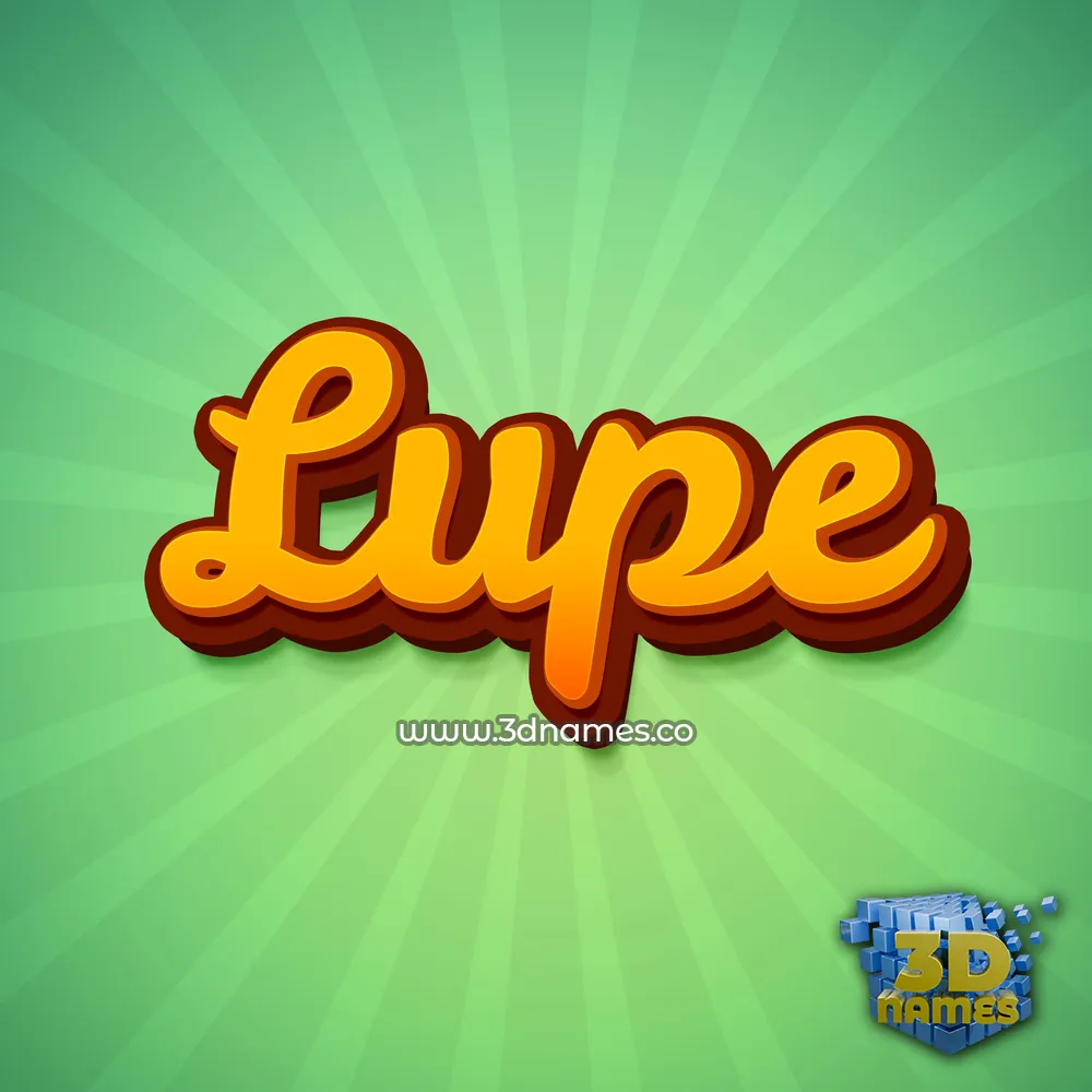 lupe in Green Rays style - 3D name wallpaper