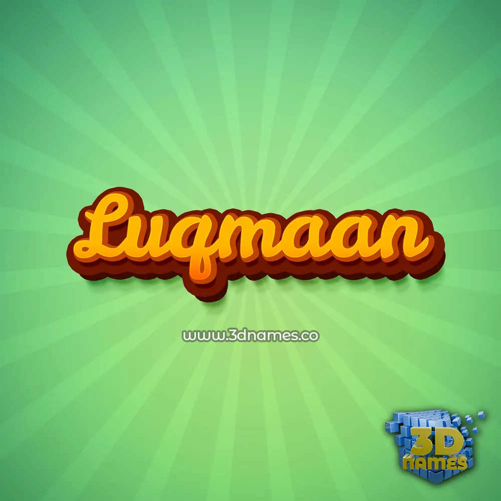 luqmaan in Green Rays style - 3D name wallpaper