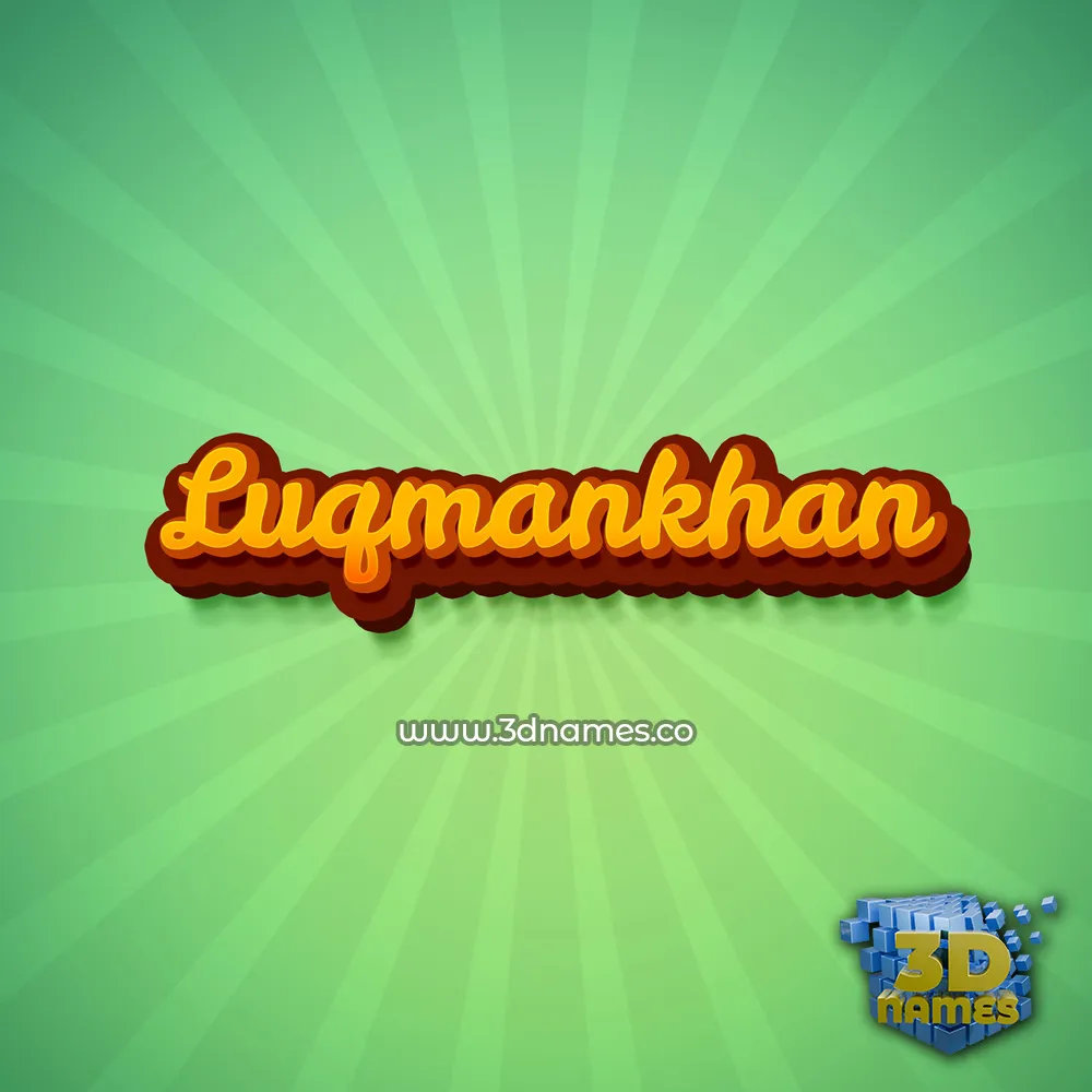 luqmankhan in Green Rays style - 3D name wallpaper