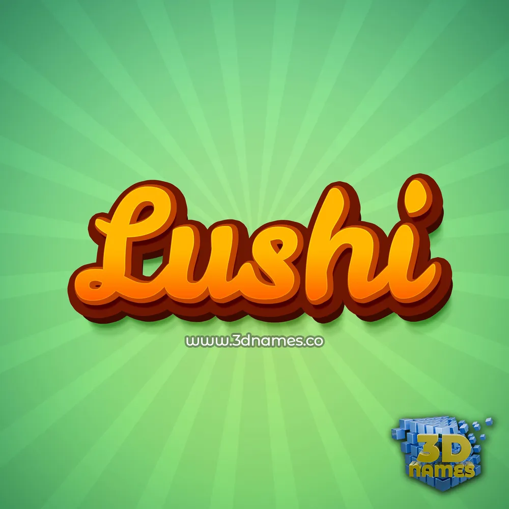lushi in Green Rays style - 3D name wallpaper