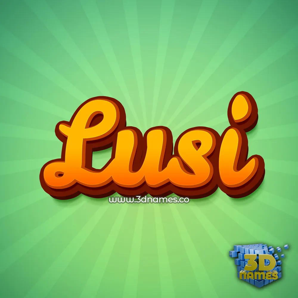 lusi in Green Rays style - 3D name wallpaper