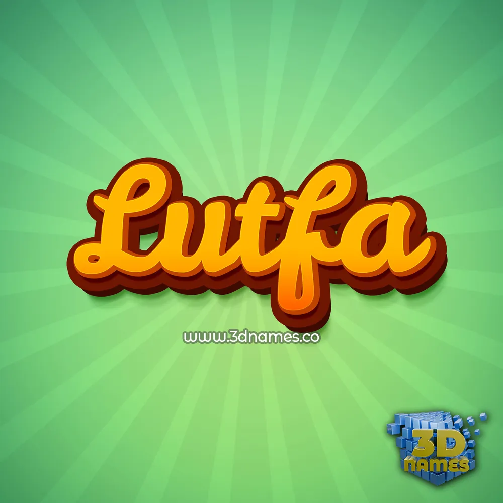 lutfa in Green Rays style - 3D name wallpaper
