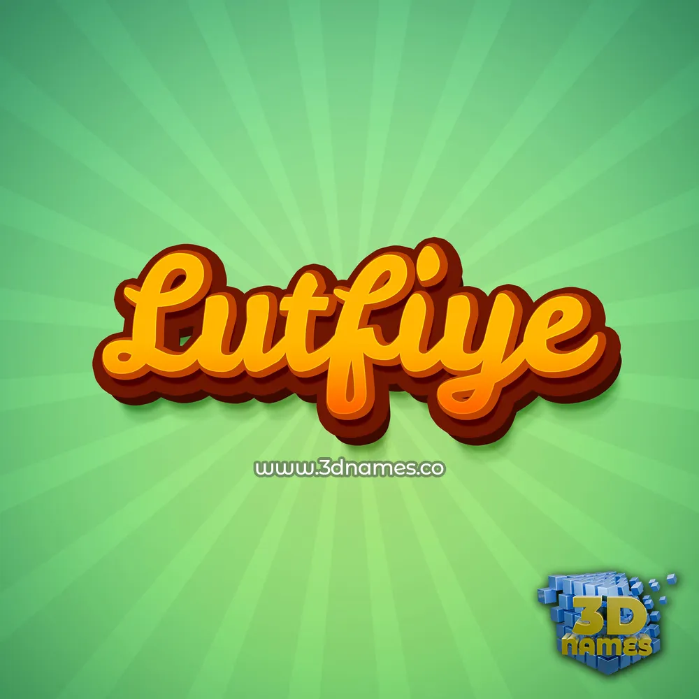 lutfiye in Green Rays style - 3D name wallpaper