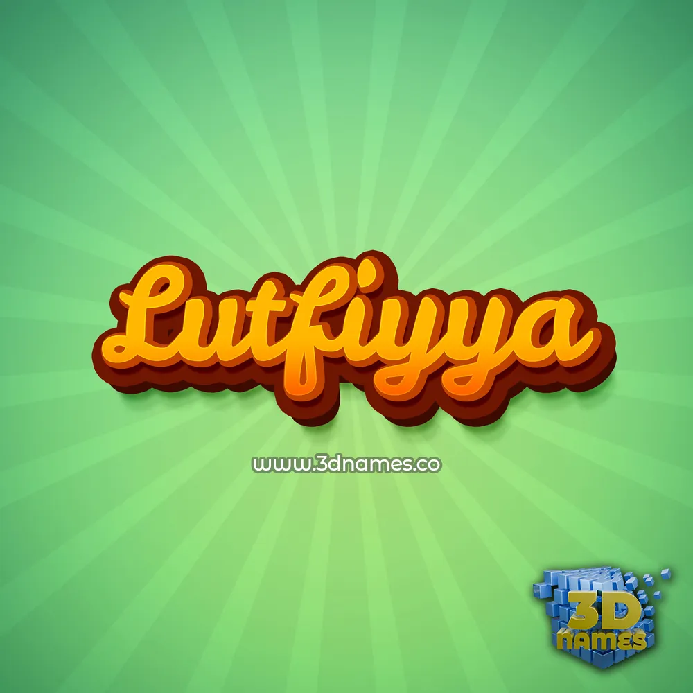 lutfiyya in Green Rays style - 3D name wallpaper