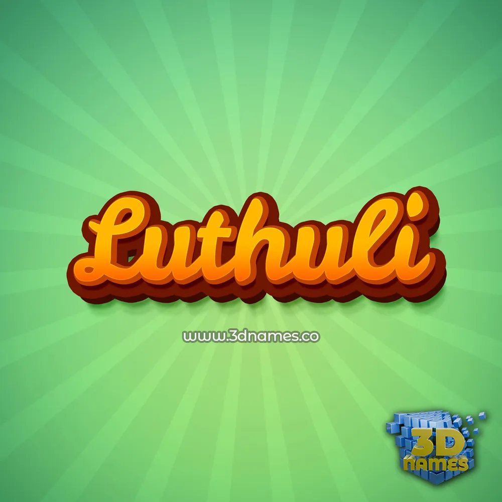 luthuli in Green Rays style - 3D name wallpaper