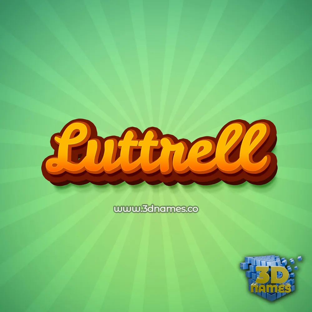 luttrell in Green Rays style - 3D name wallpaper