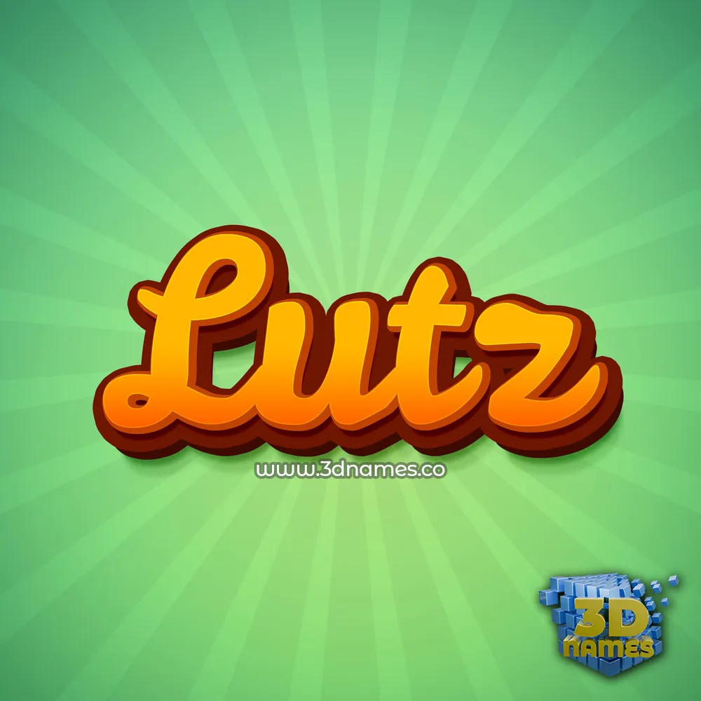 lutz in Green Rays style - 3D name wallpaper