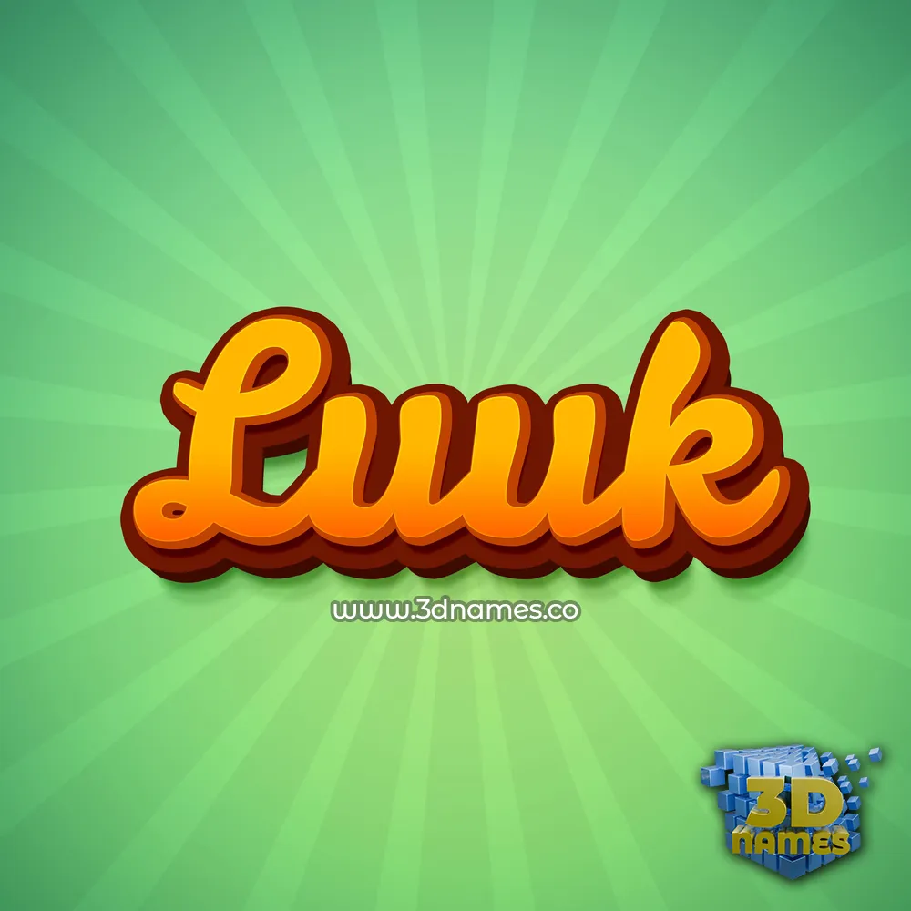 luuk in Green Rays style - 3D name wallpaper