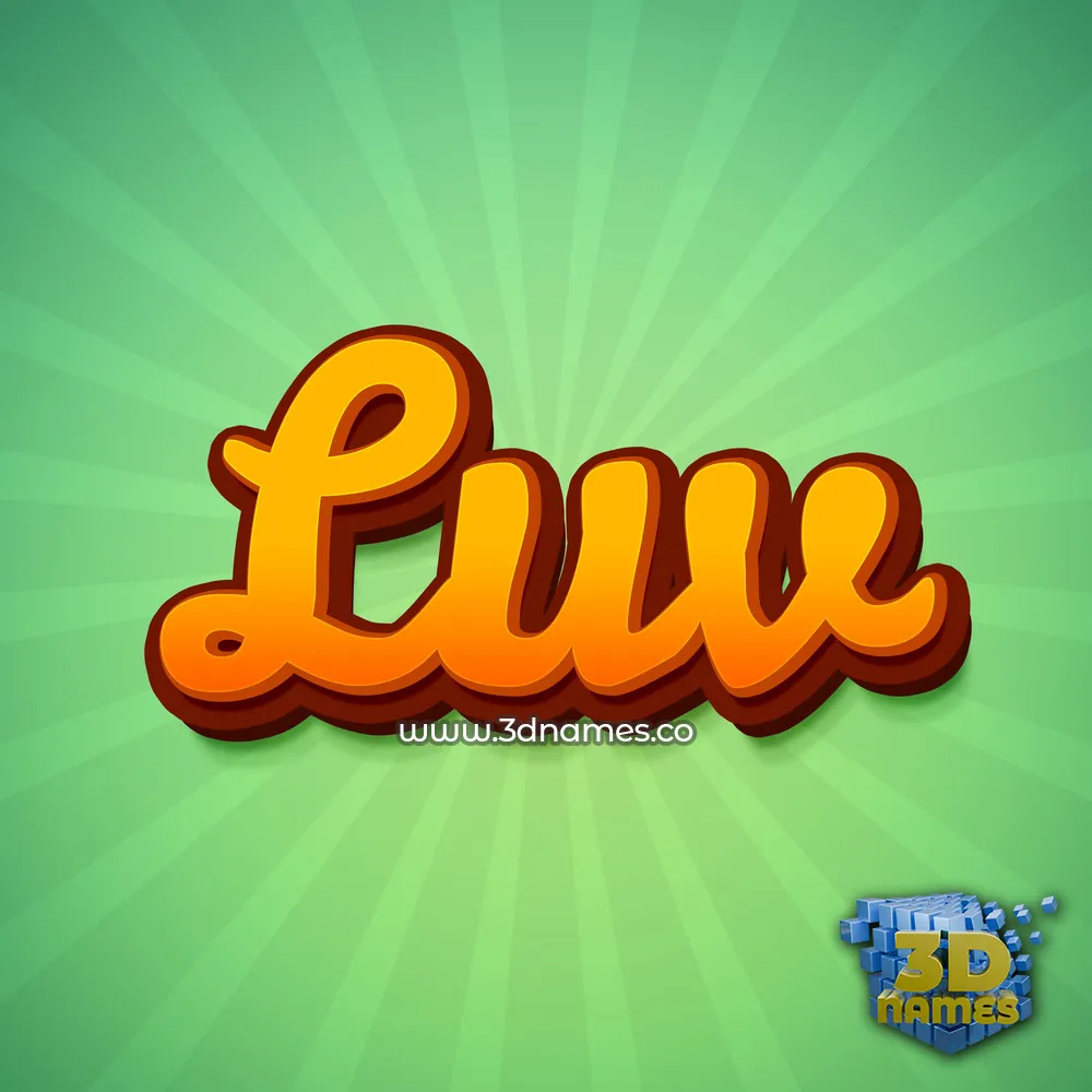 luv in Green Rays style - 3D name wallpaper