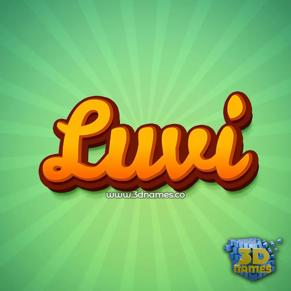 luvi in Green Rays style - 3D name wallpaper