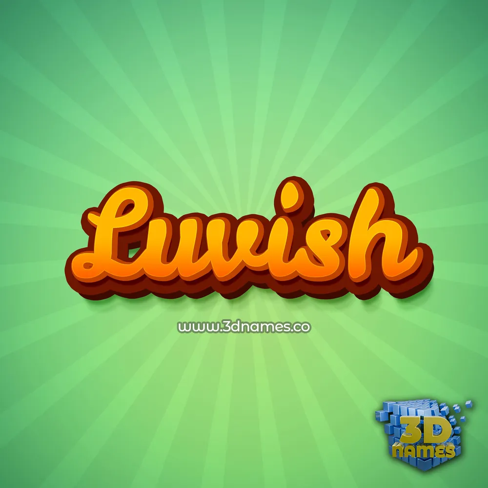 luvish in Green Rays style - 3D name wallpaper
