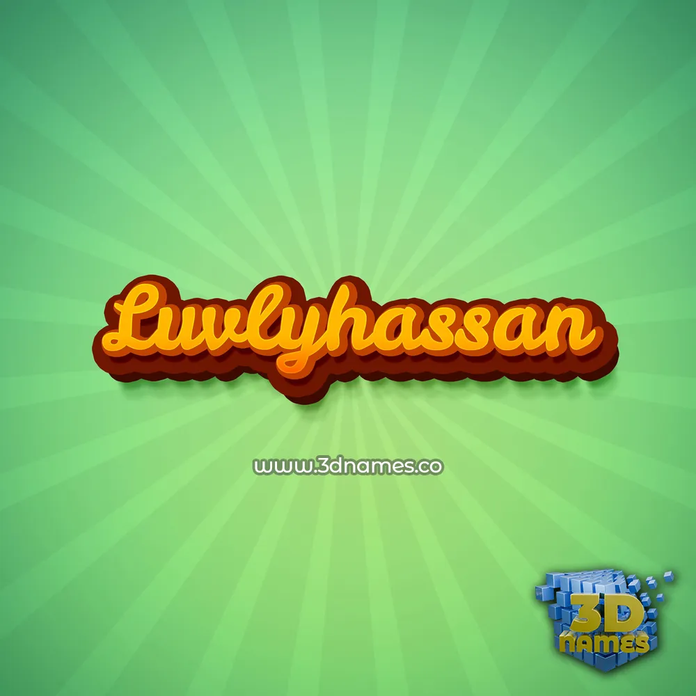 luvlyhassan in Green Rays style - 3D name wallpaper