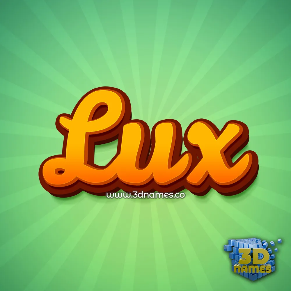 lux in Green Rays style - 3D name wallpaper