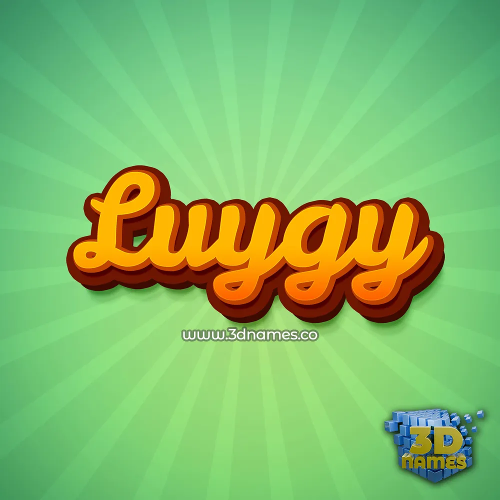 luygy in Green Rays style - 3D name wallpaper