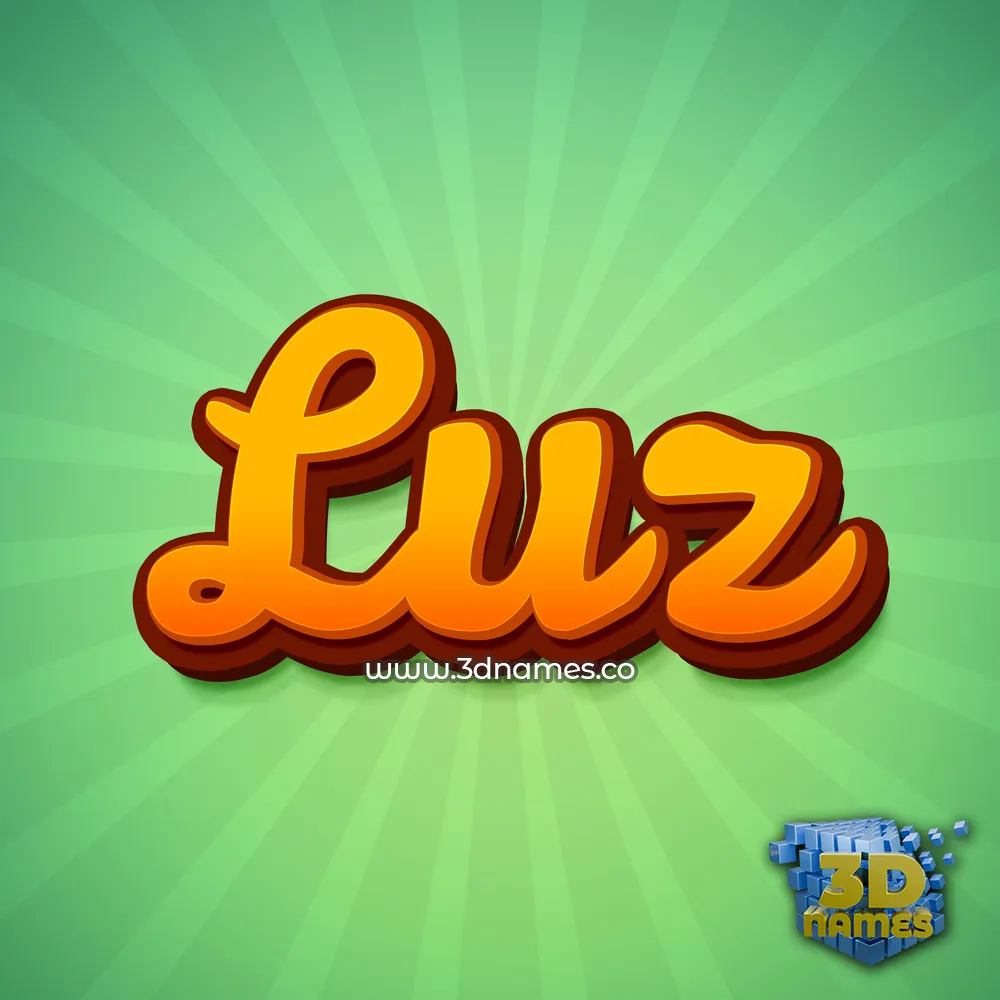 luz in Green Rays style - 3D name wallpaper