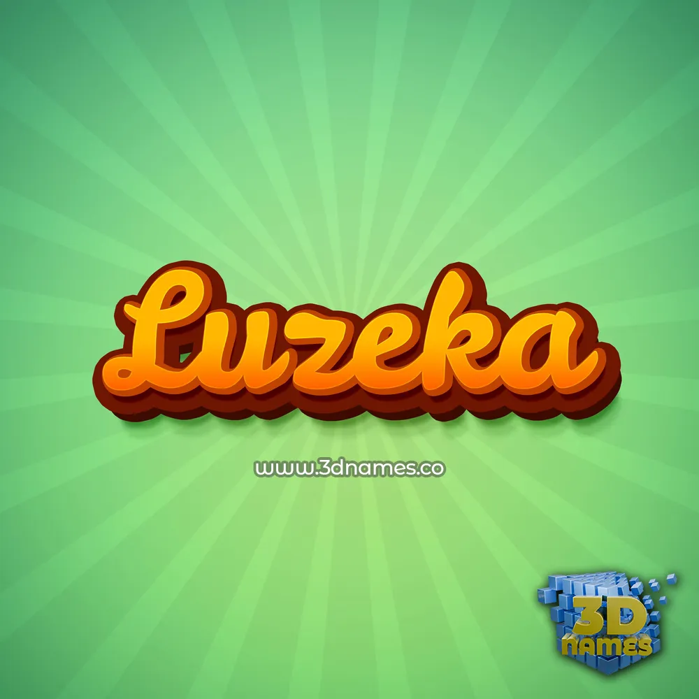luzeka in Green Rays style - 3D name wallpaper