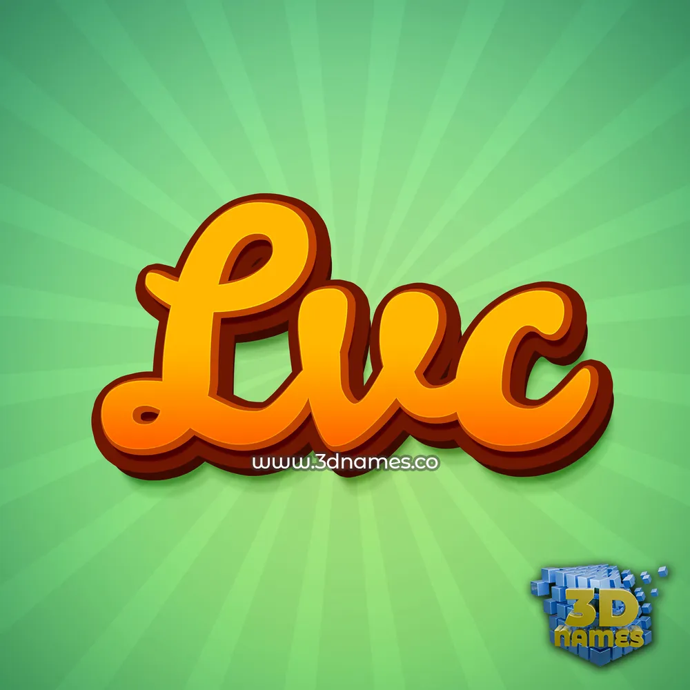 lvc in Green Rays style - 3D name wallpaper