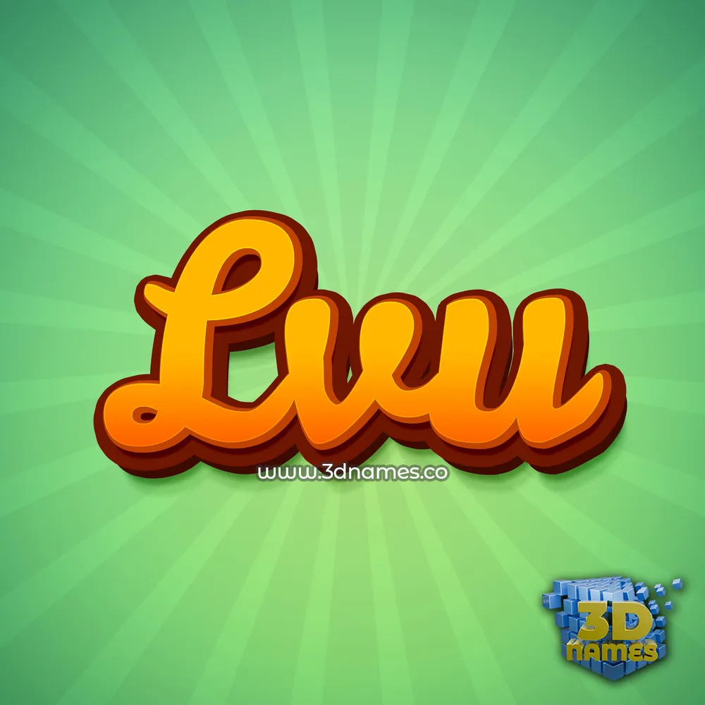 lvu in Green Rays style - 3D name wallpaper