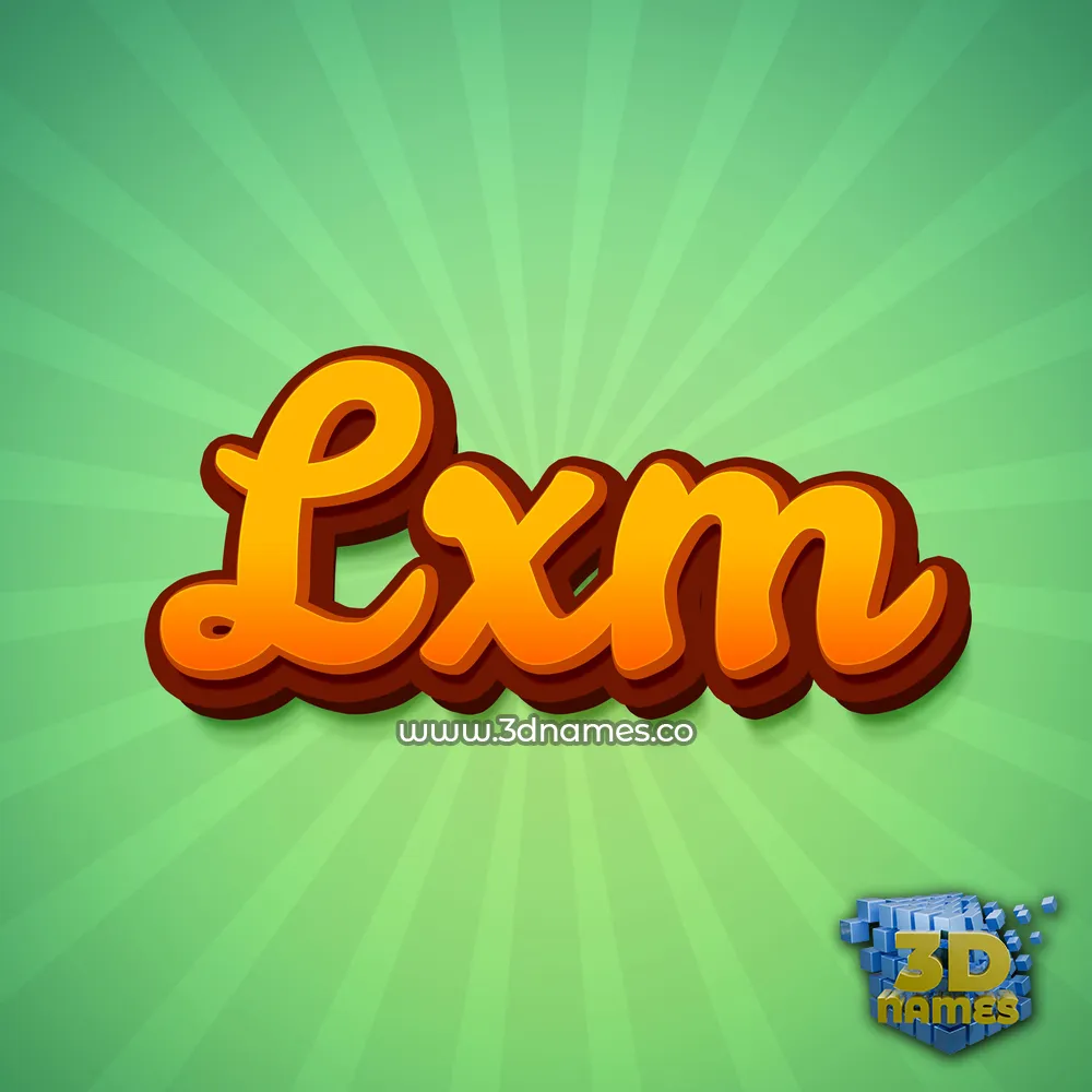 lxm in Green Rays style - 3D name wallpaper