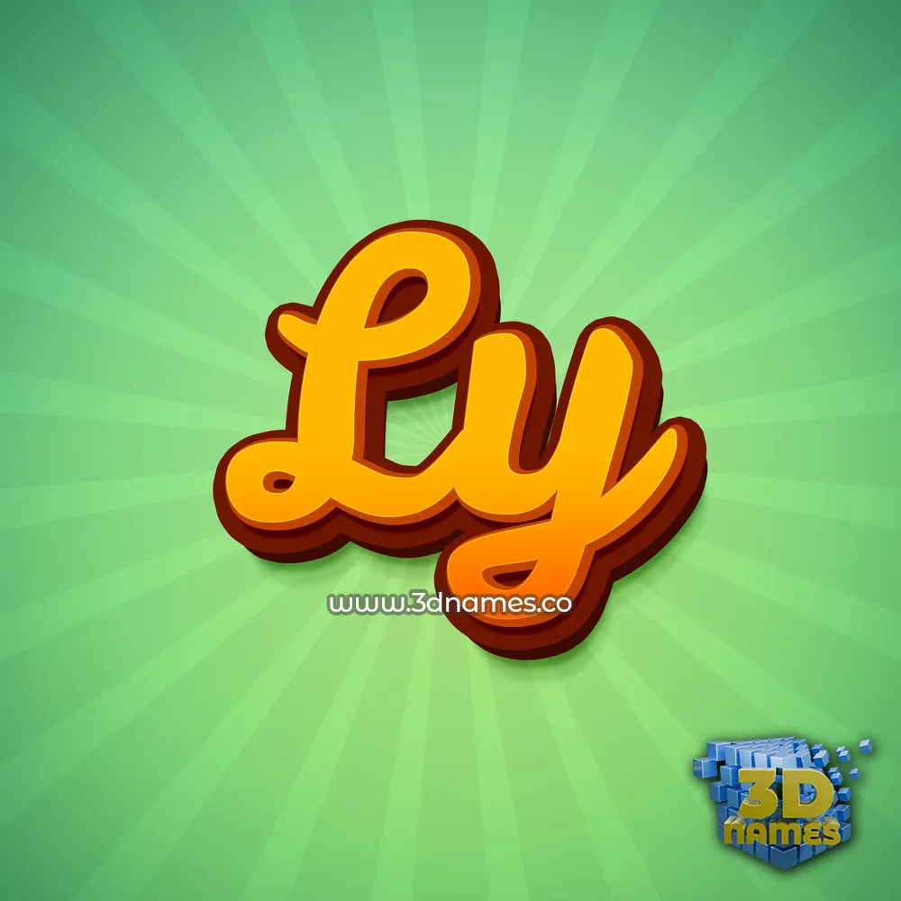 ly in Green Rays style - 3D name wallpaper