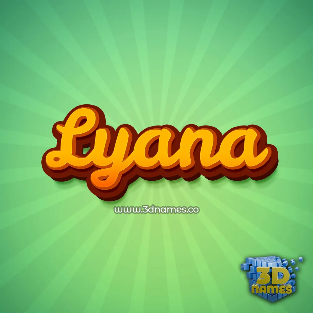 lyana in Green Rays style - 3D name wallpaper