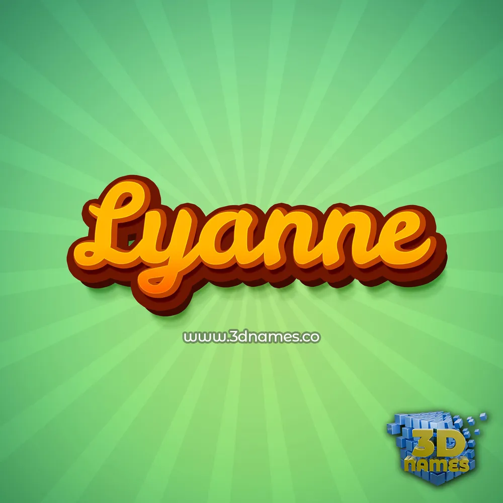 lyanne in Green Rays style - 3D name wallpaper