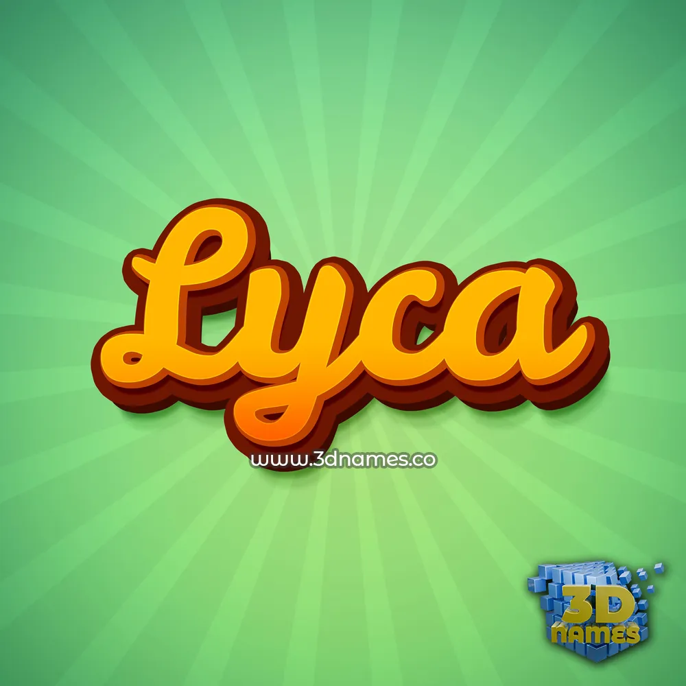 lyca in Green Rays style - 3D name wallpaper
