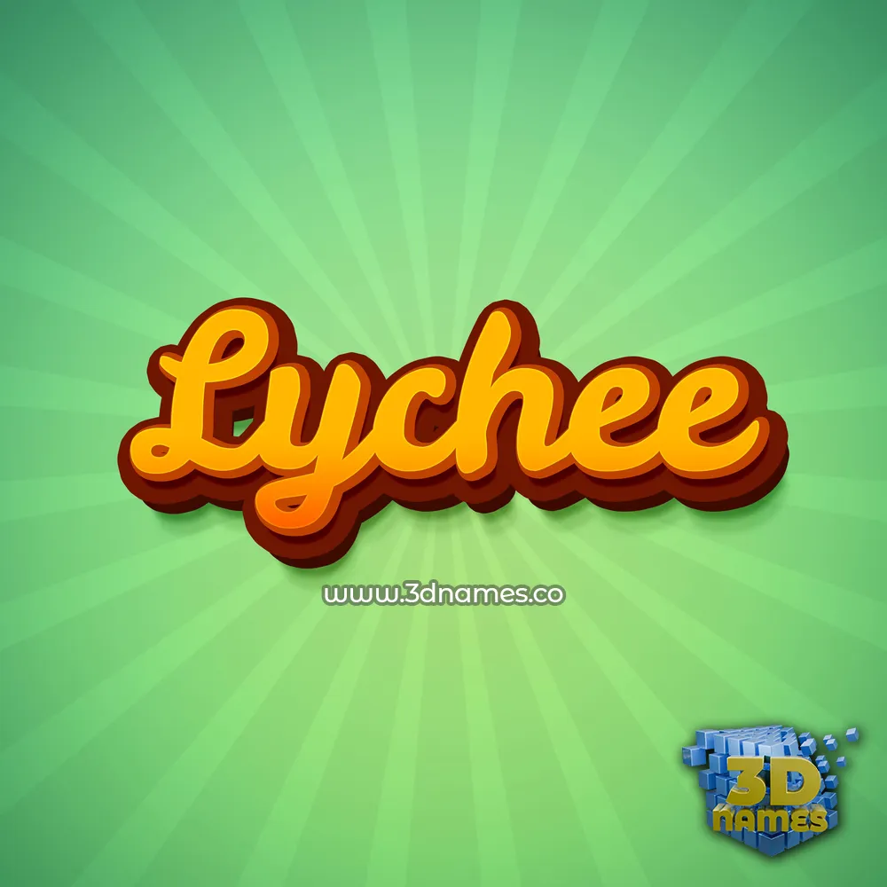 lychee in Green Rays style - 3D name wallpaper
