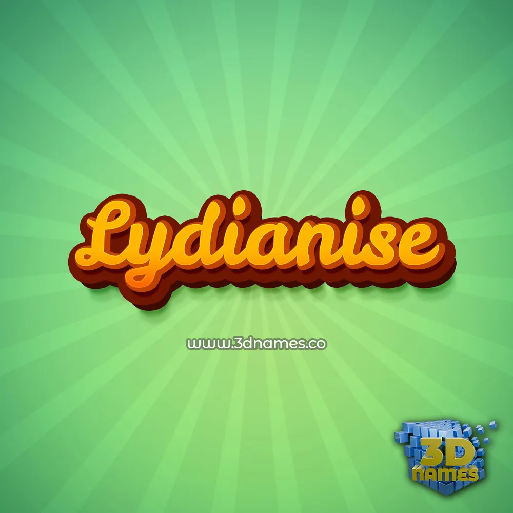 lydianise in Green Rays style - 3D name wallpaper