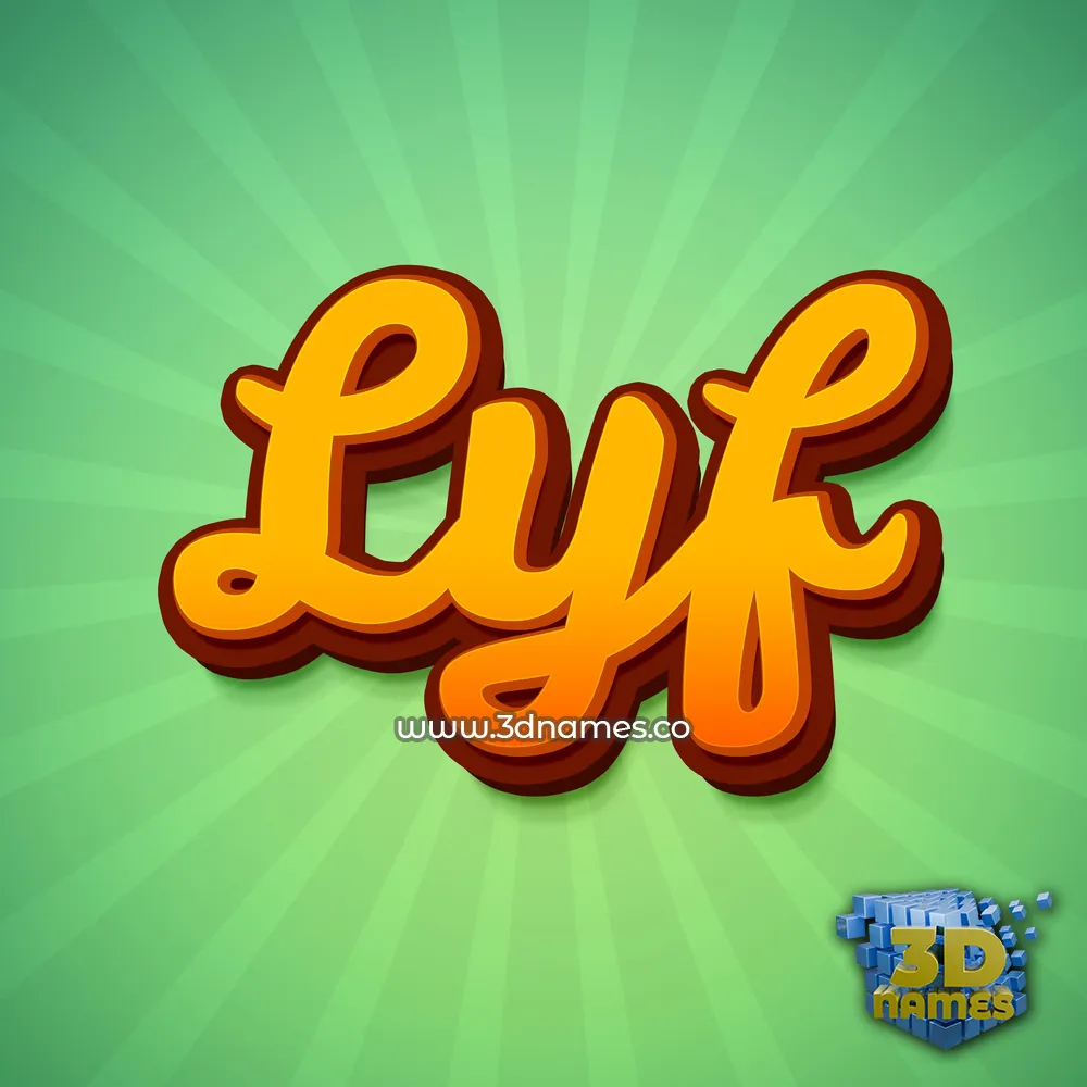 lyf in Green Rays style - 3D name wallpaper