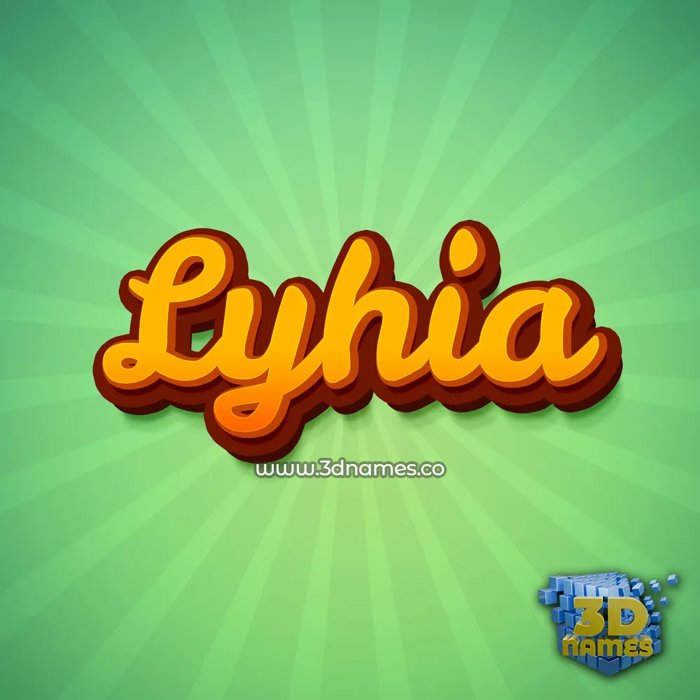 lyhia in Green Rays style - 3D name wallpaper
