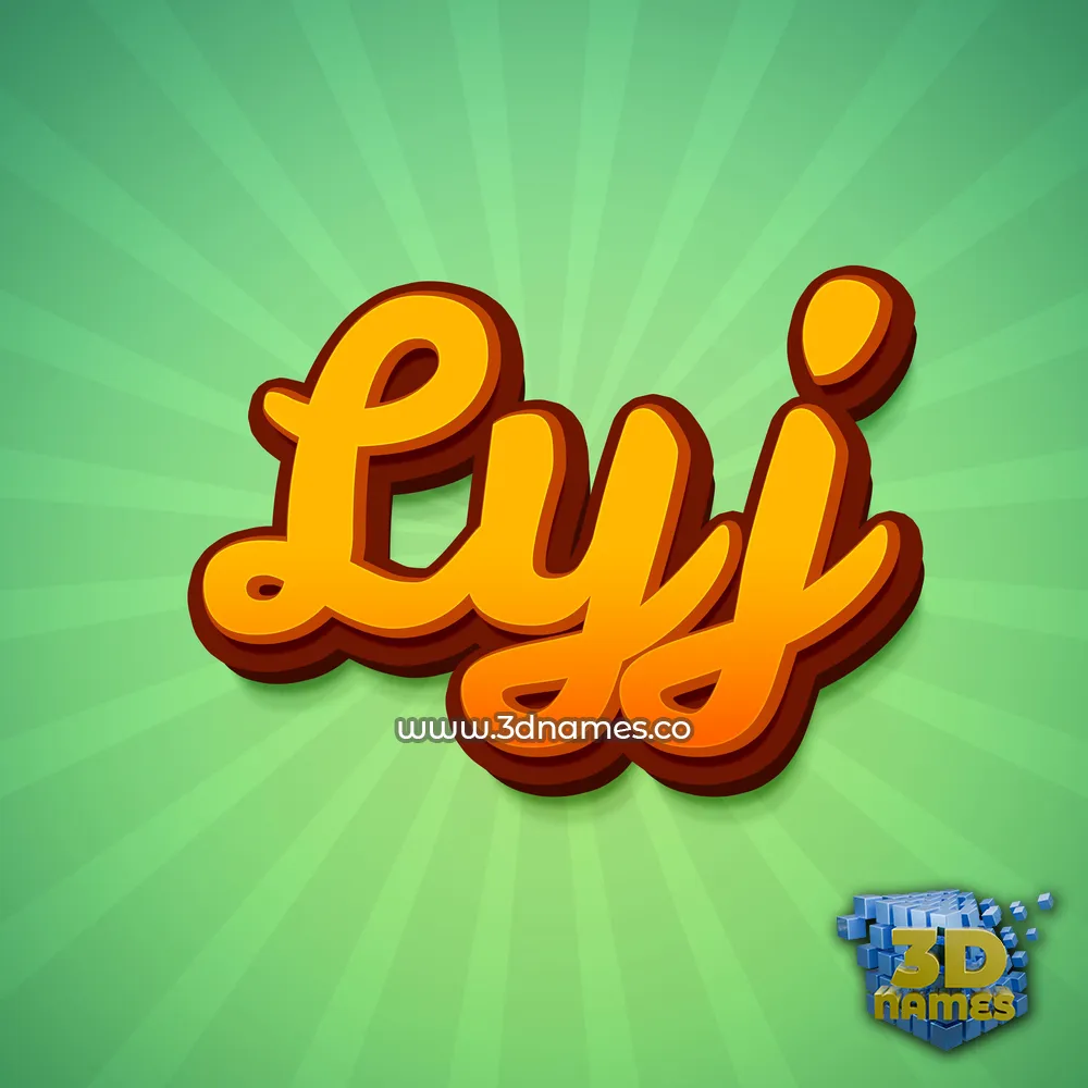 lyj in Green Rays style - 3D name wallpaper