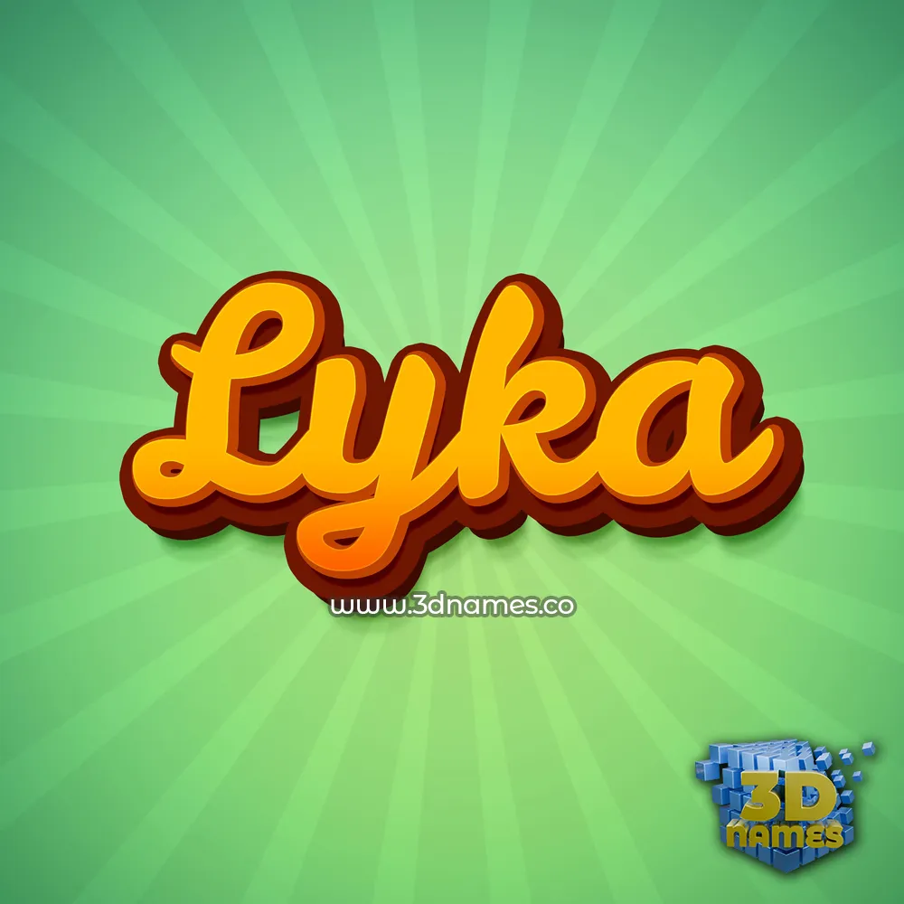 lyka in Green Rays style - 3D name wallpaper