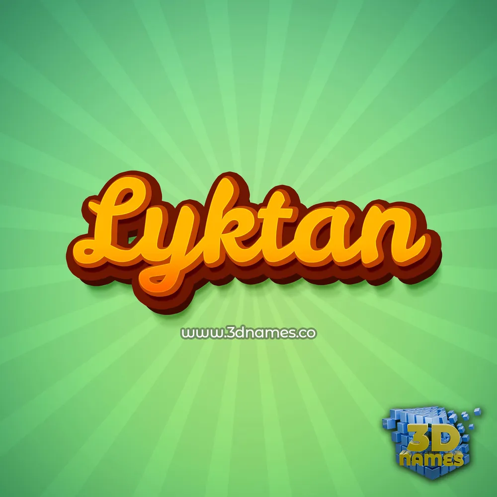 lyktan in Green Rays style - 3D name wallpaper