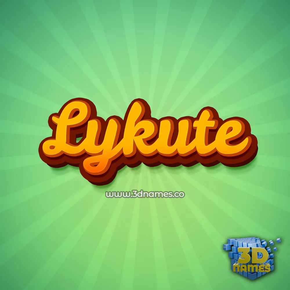 lykute in Green Rays style - 3D name wallpaper