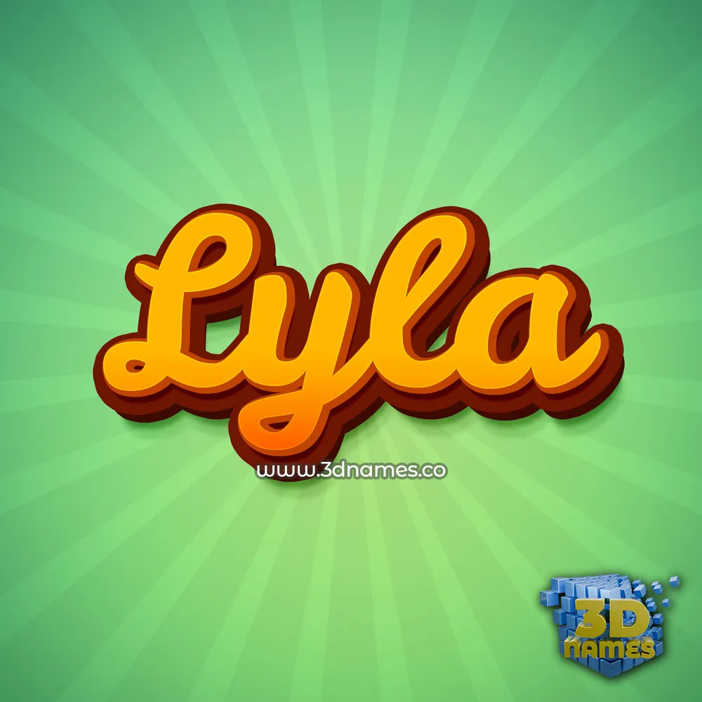 lyla in Green Rays style - 3D name wallpaper